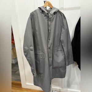 Zara long grey hooded raincoat. Great condition. No visible stains. Size Medium.